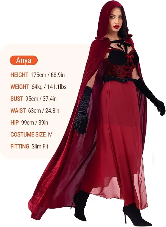 Dark Red Riding Hood Costume Adult