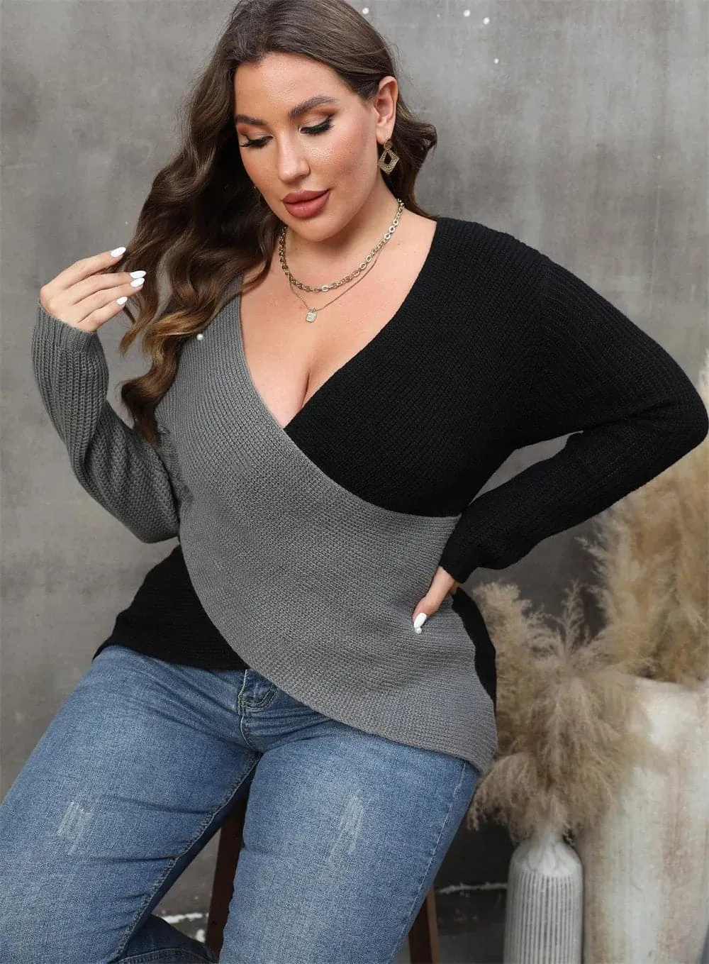 Deep V-Neck Sweater