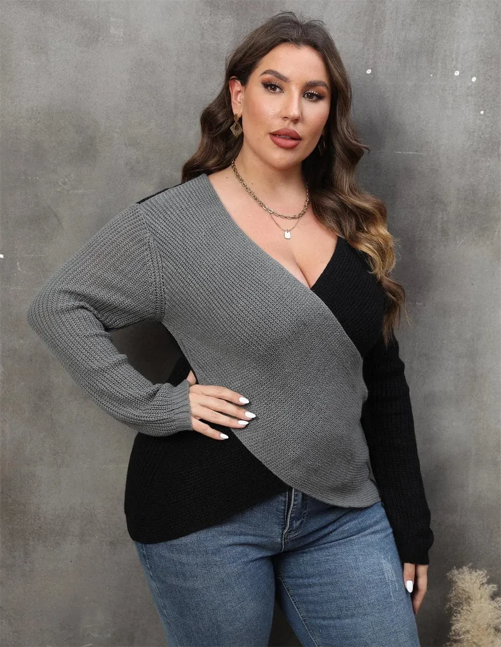 Deep V-Neck Sweater