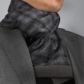 Designer Gray Black Silk Scarf for Men