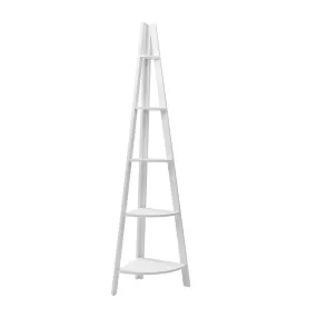 Display 5 Tier Corner Ladder Shelf Home Storage Plant Stand Bookshelf White