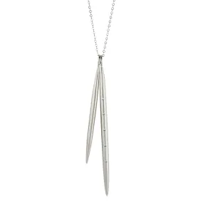 Double Diamond Silver Spike Necklace