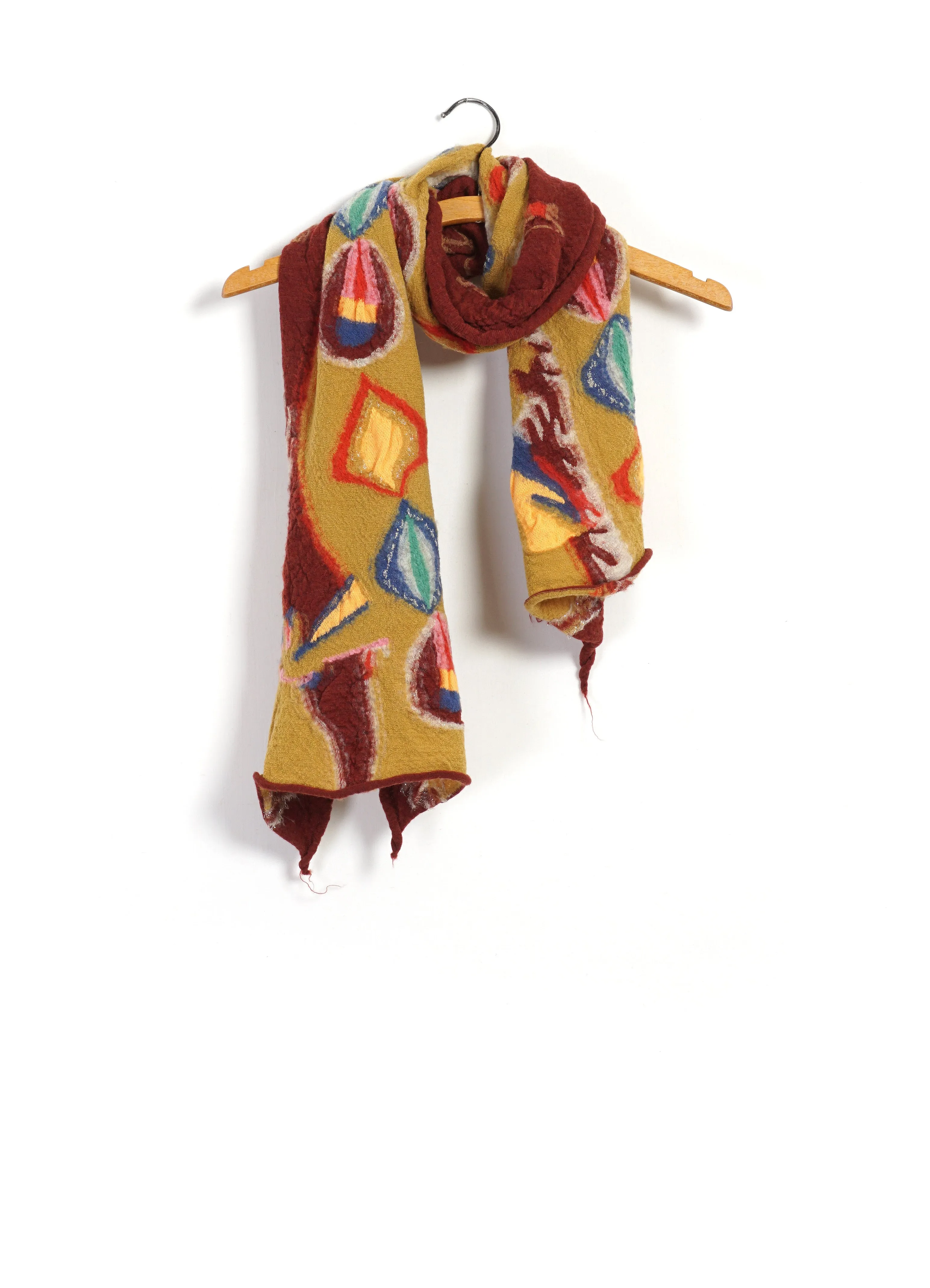 DRAGON DANCE | Compressed Wool Scarf | Burgundy