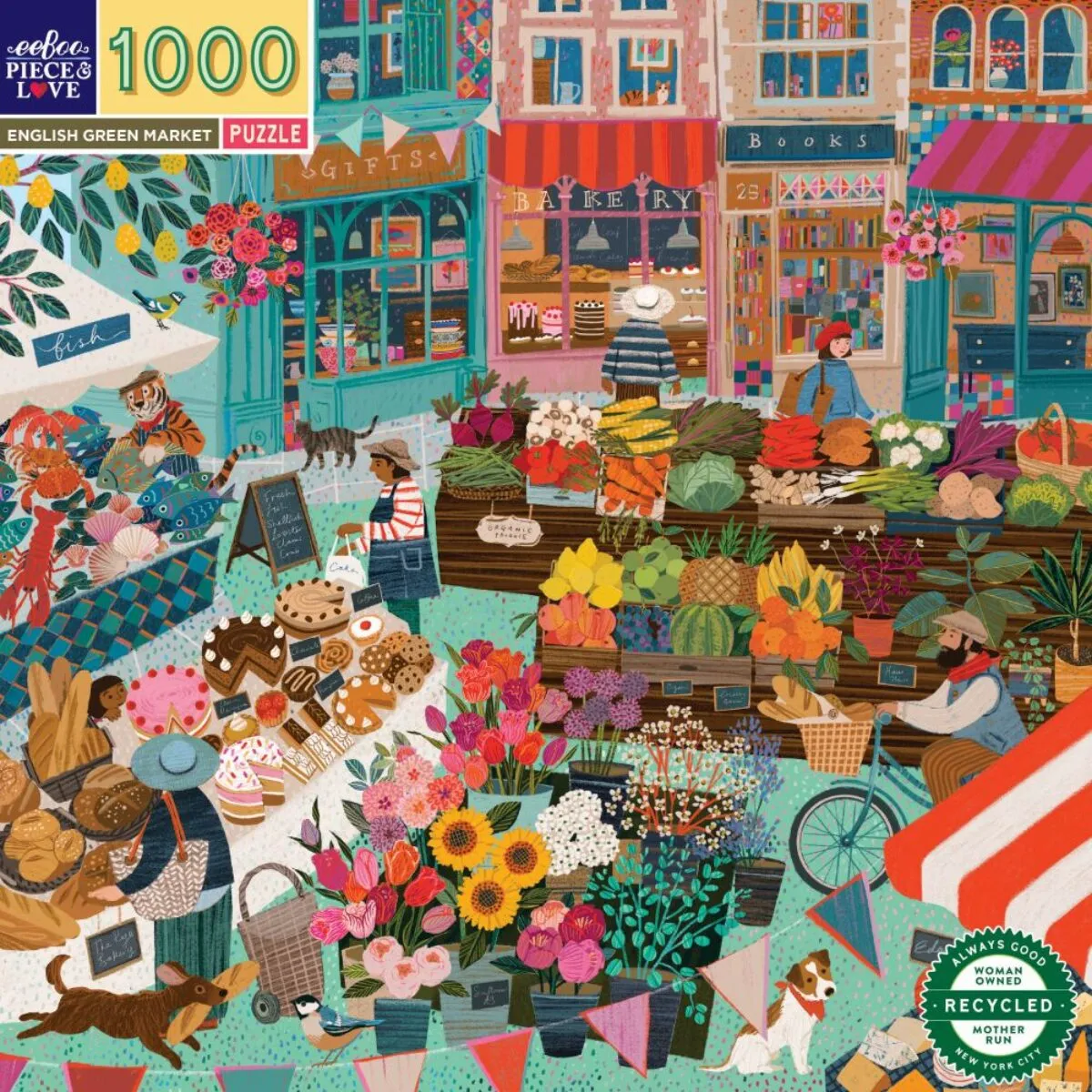 Eeboo Puzzle English Green Market 1000pc