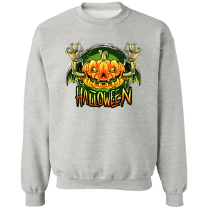 Evil Pumpkin Ladies Crewneck Pullover Sweatshirt