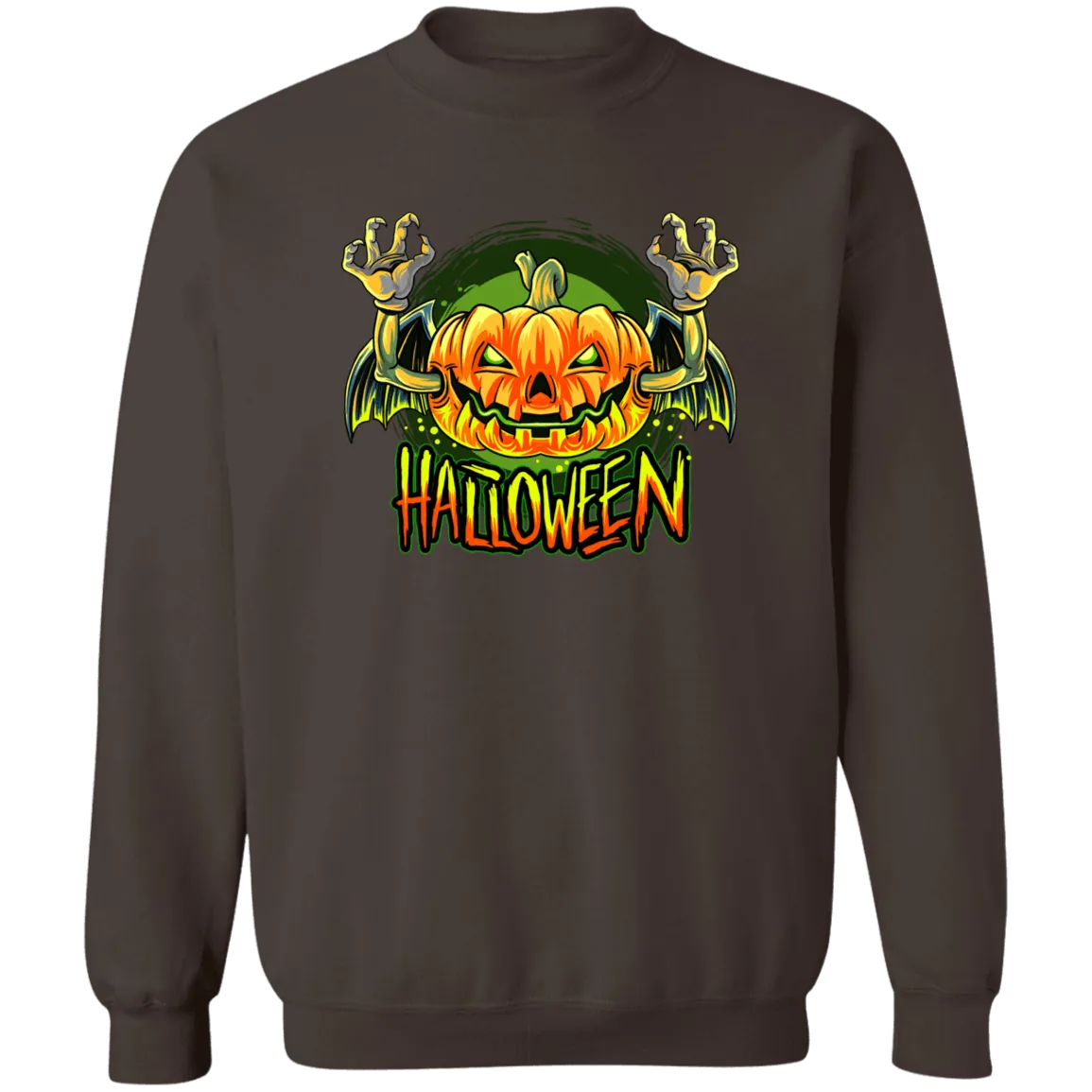 Evil Pumpkin Ladies Crewneck Pullover Sweatshirt