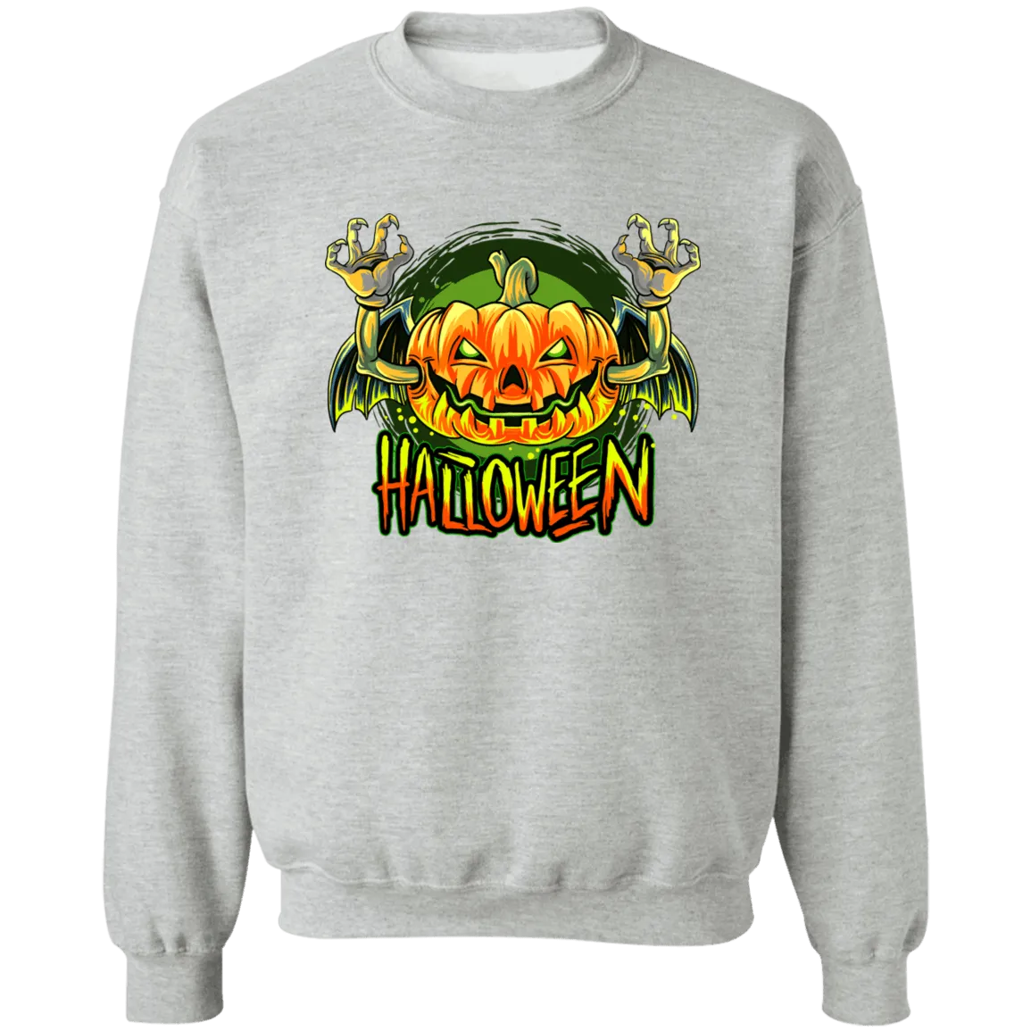 Evil Pumpkin Ladies Crewneck Pullover Sweatshirt