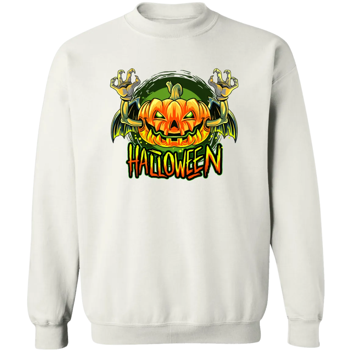 Evil Pumpkin Ladies Crewneck Pullover Sweatshirt