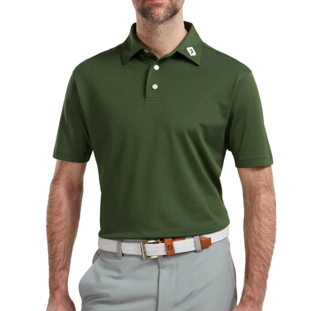 FootJoy Stretch Pique Solid Colour Polo Shirt - Olive