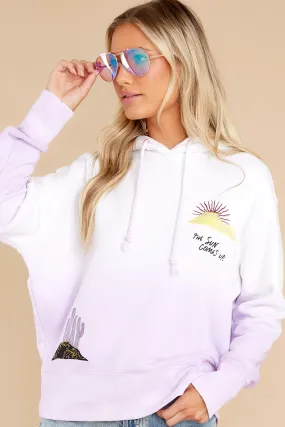 Found My Sunshine Lilac Loose Fit Graphic Hoodie