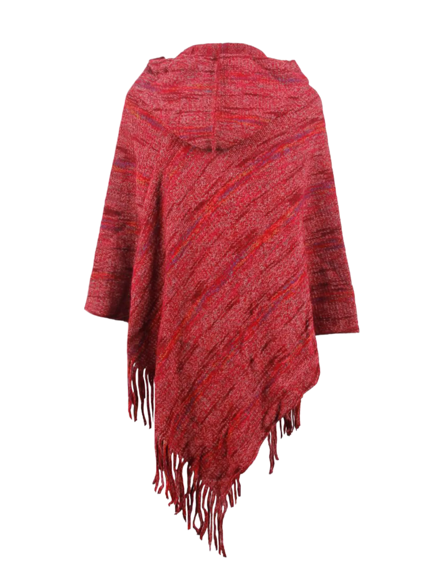 Fringe Hem Hooded Poncho