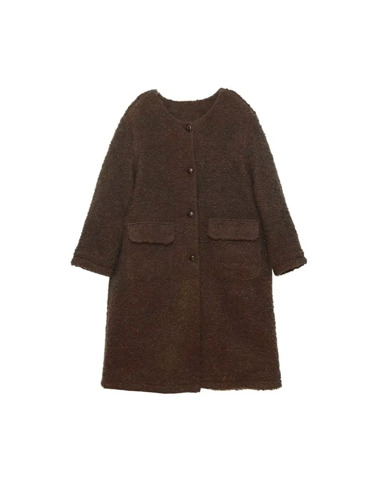 Furry Teddy Wool Long Coat【s0000005958】