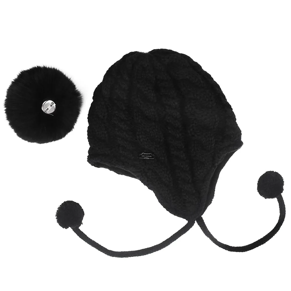 FURTALK Kids Winter Fur Pom Pom Hat Scarf Set  Drop Shipping SFFW004