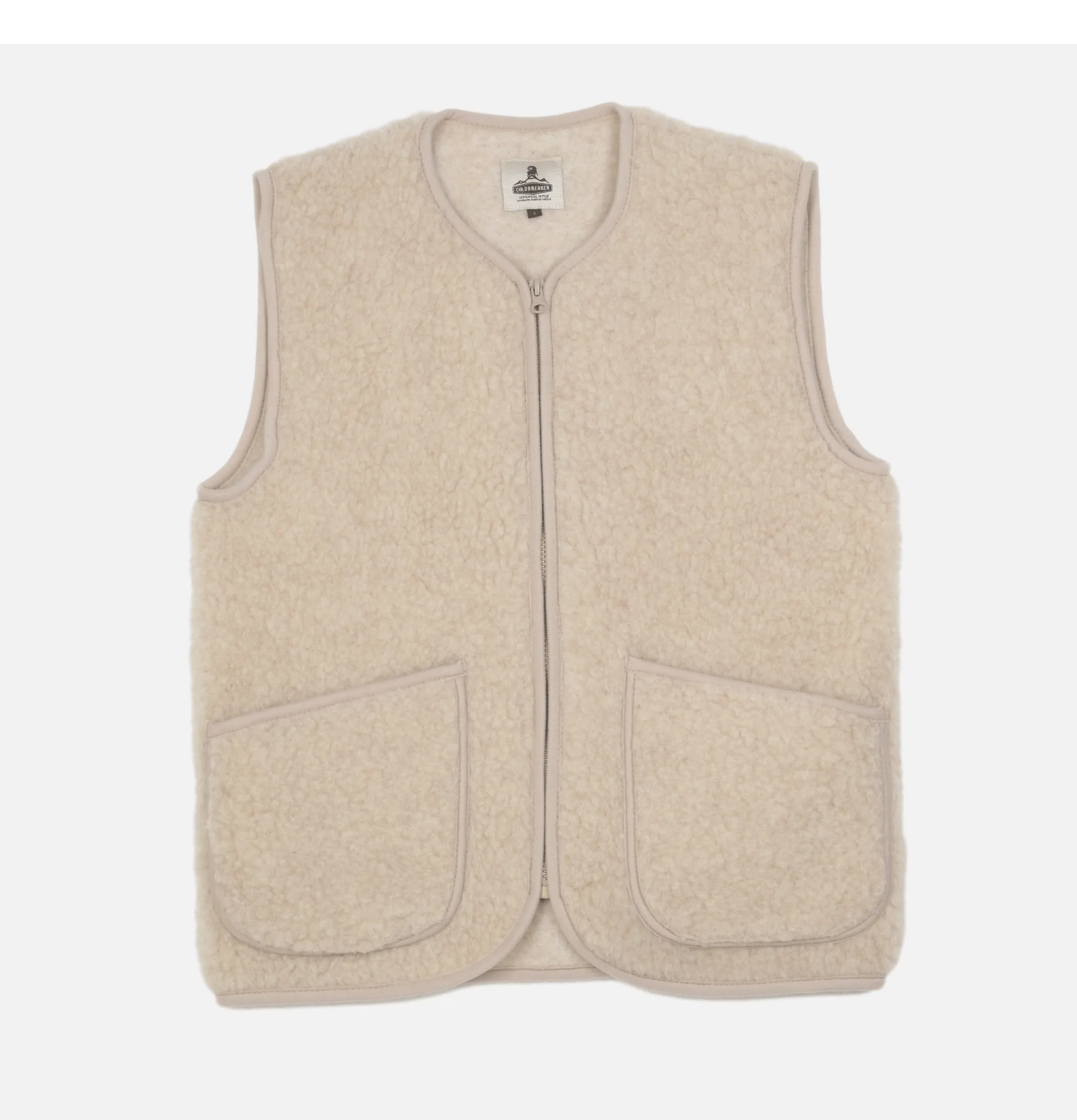 GILET LAINE PEPITCO BEIGE / COLDBREAKER