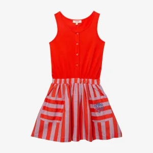 Girls' orange overall dress