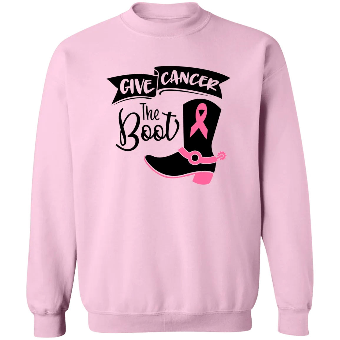 Give Cancer the Boot Unisex Crewneck Pullover Sweatshirt