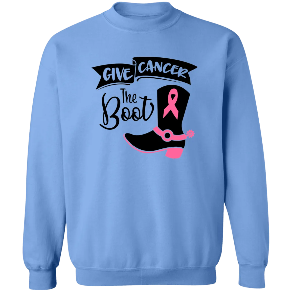 Give Cancer the Boot Unisex Crewneck Pullover Sweatshirt