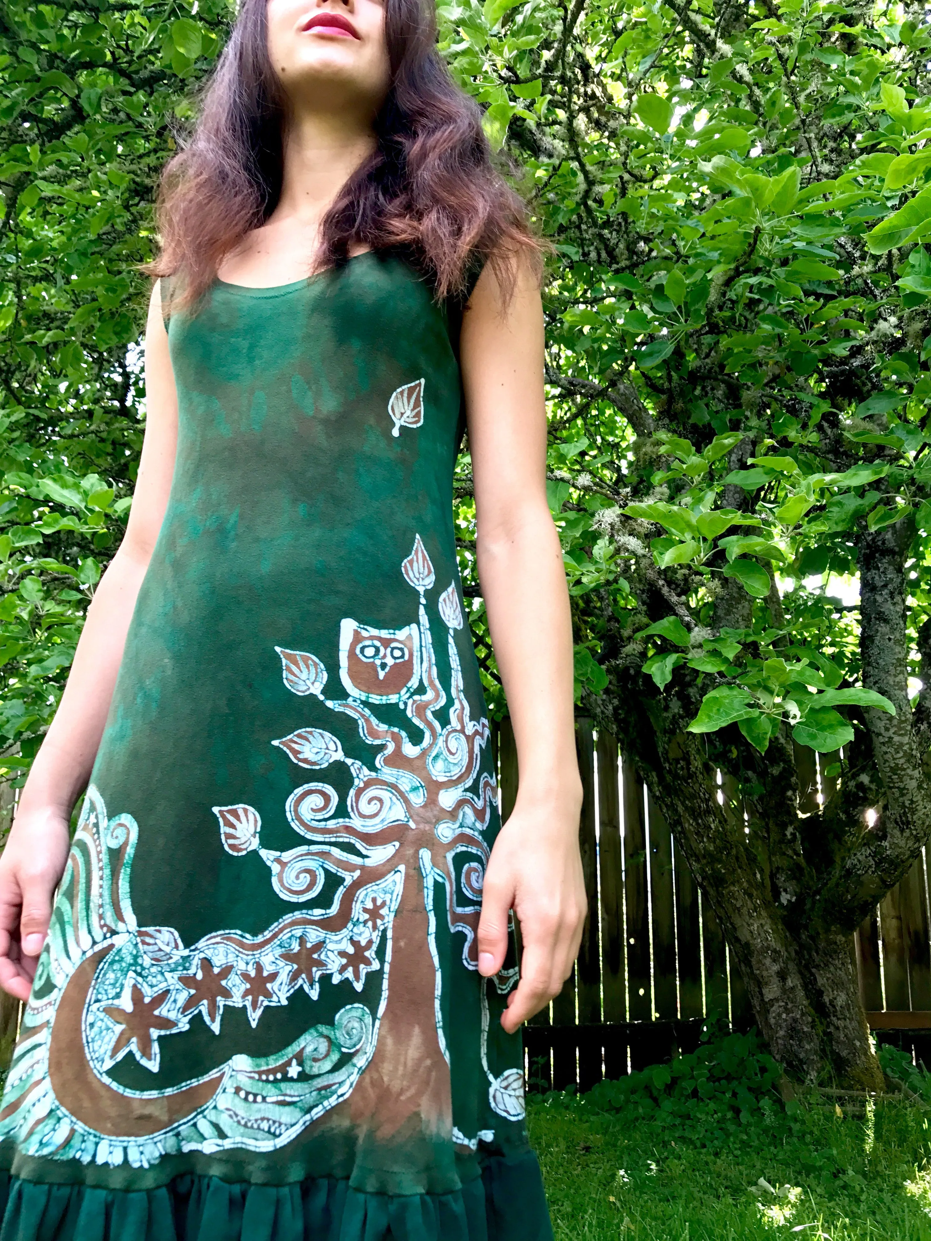 Green Tree Batikwalla Dress in Organic Cotton