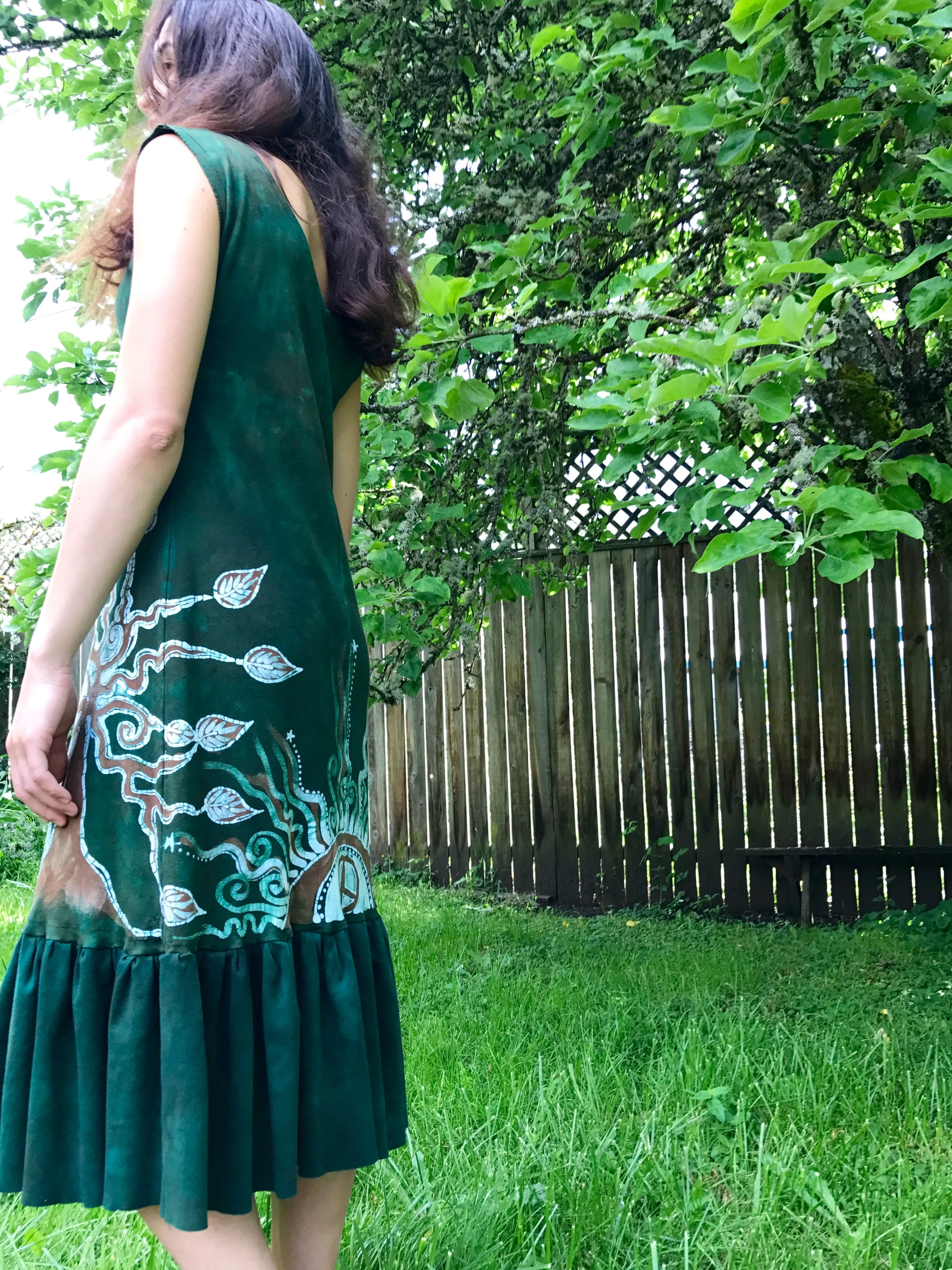 Green Tree Batikwalla Dress in Organic Cotton