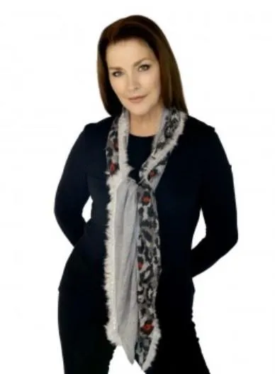 Grey Animal Print Scarf