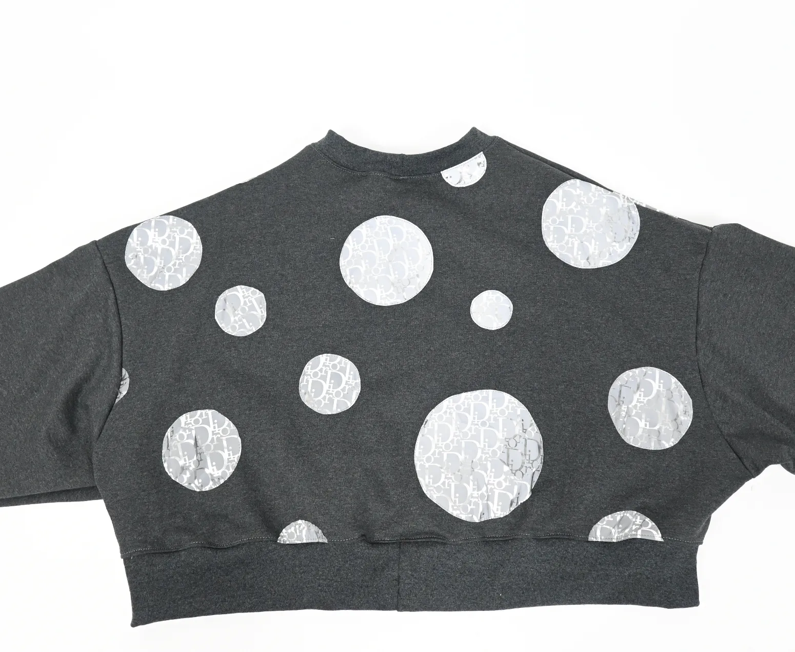 Grey Bubble patch boxy crew