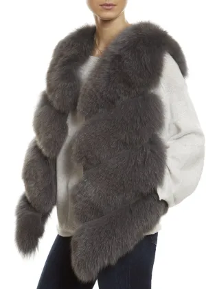 Grey Short Fox Fur Gilet London