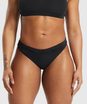 Gymshark Cotton High Leg Thong - Black