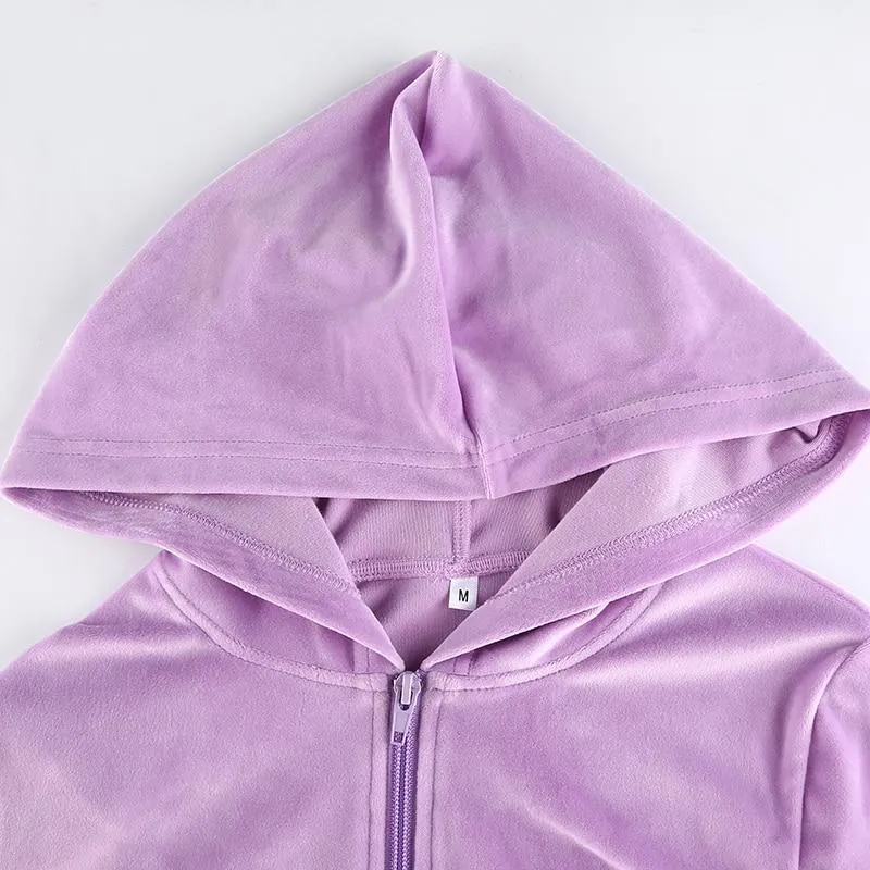 Half Zip Crop Hoodie