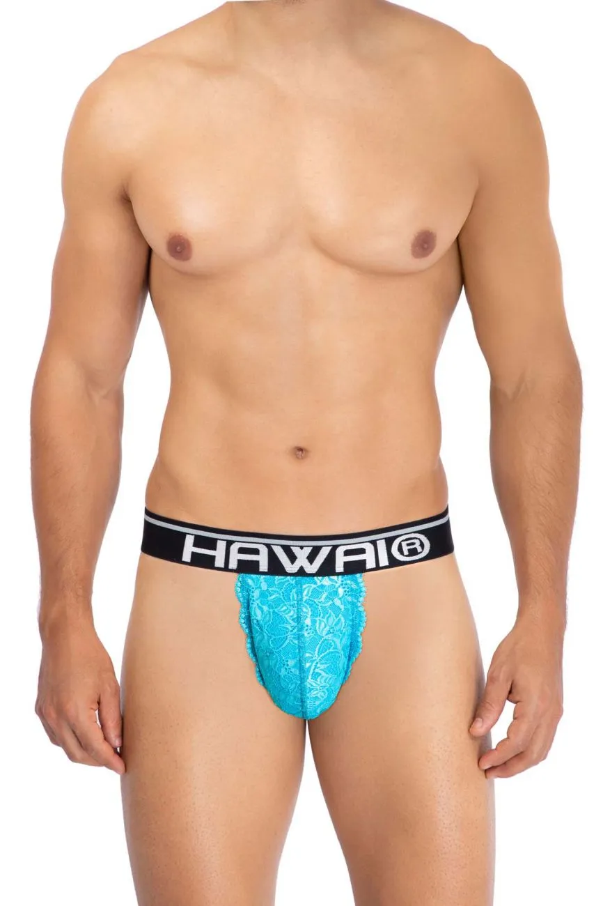 HAWAI 42153 Solid Lace Thongs Color Turquoise