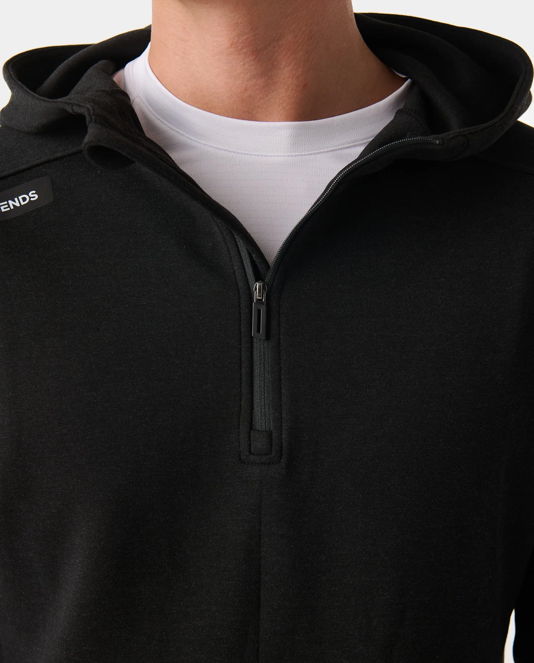 Hawthorne Tech Quarter Zip Hoodie Black Heather