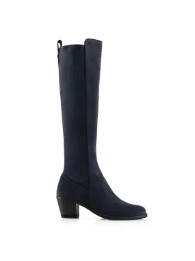 Heeled Belgravia - Navy Suede