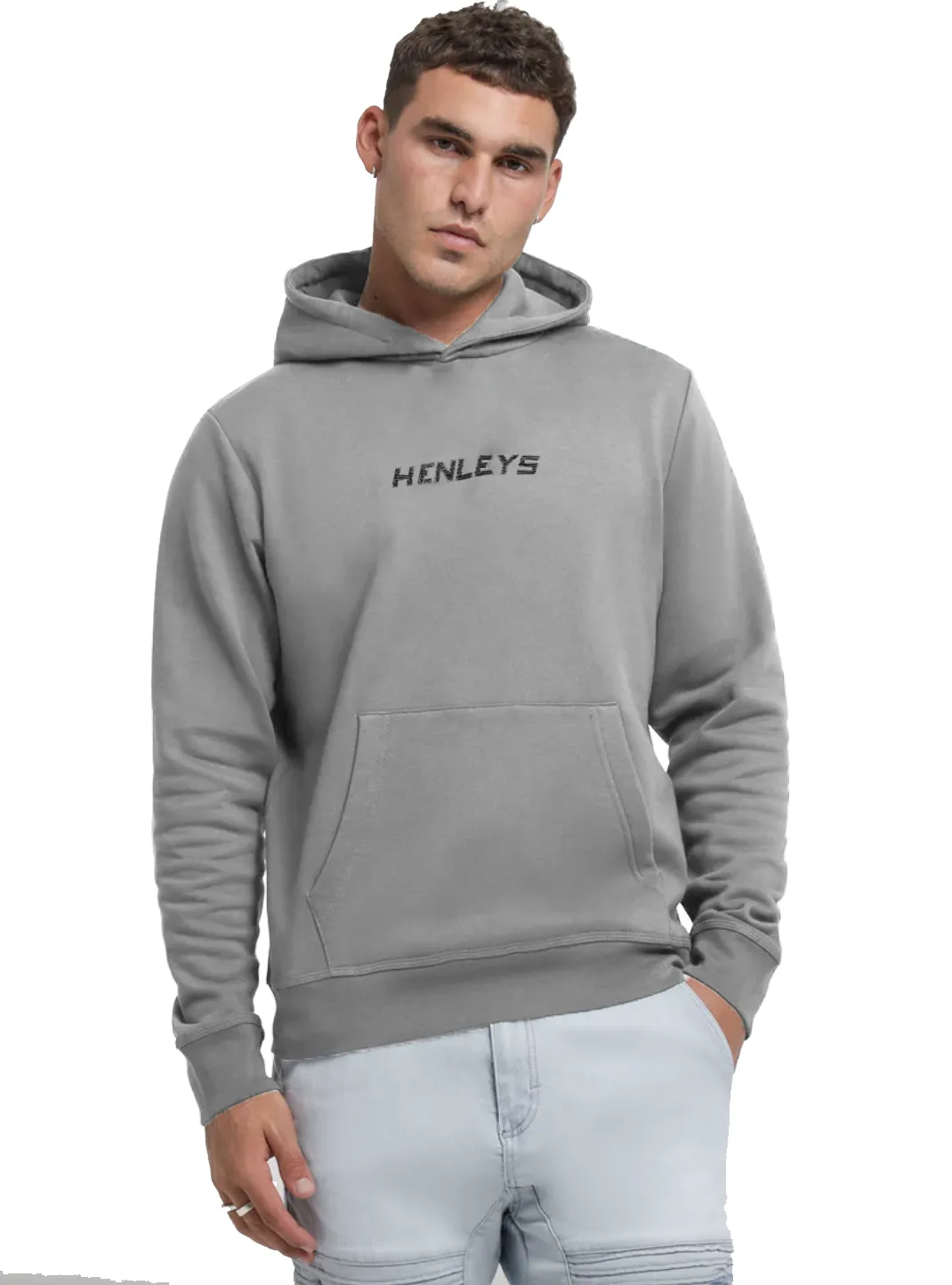 Henleys Defence Tonal Hooded Sweater - Mens - Grey