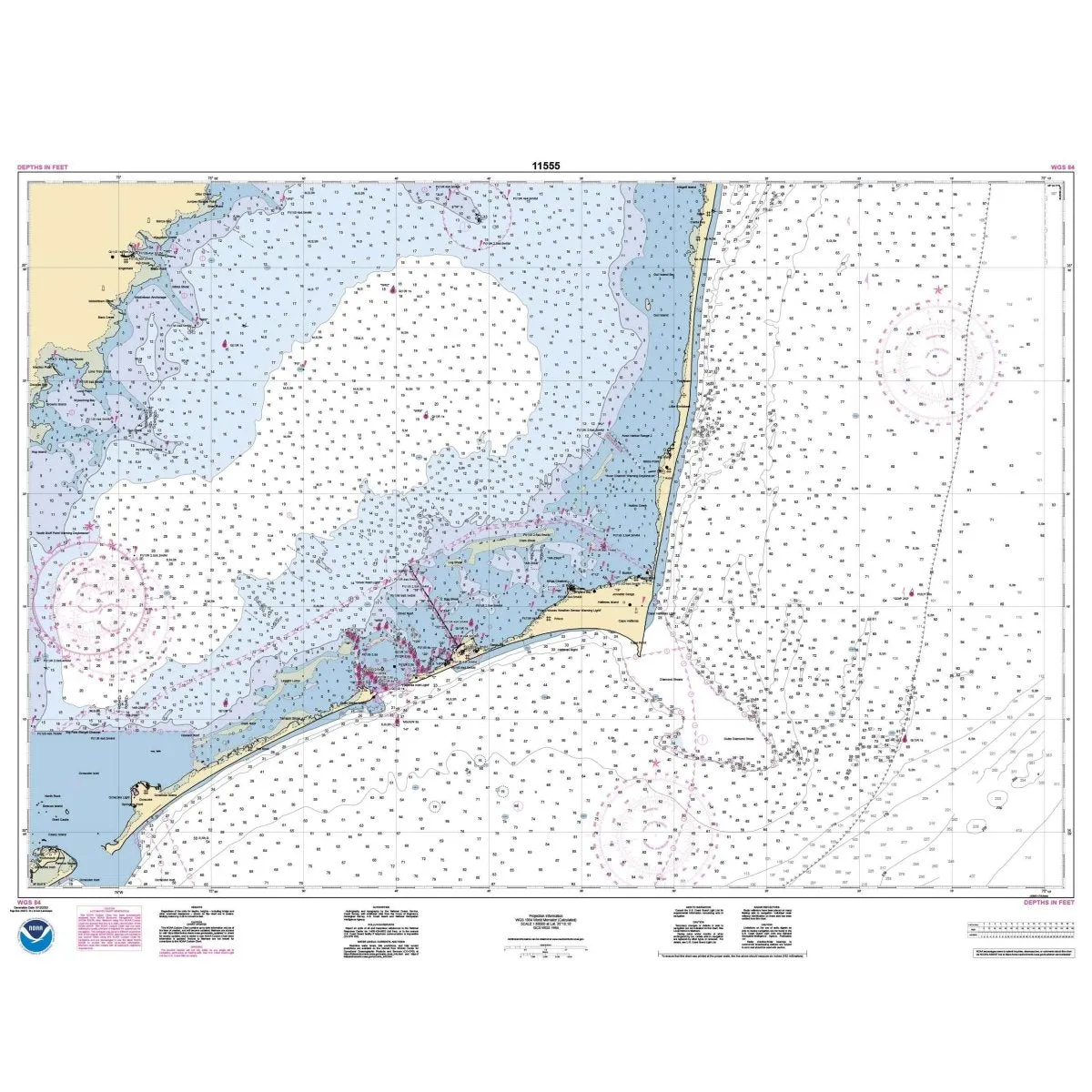 Historical NOAA Chart 11555: Cape Hatteras-Wimble Shoals to Ocracoke Inlet