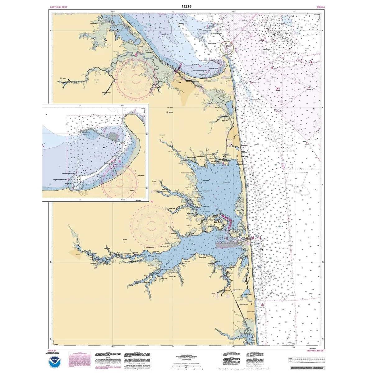 Historical NOAA Chart 12216: Cape Henlopen to Indian River Inlet; Breakwater Harbor