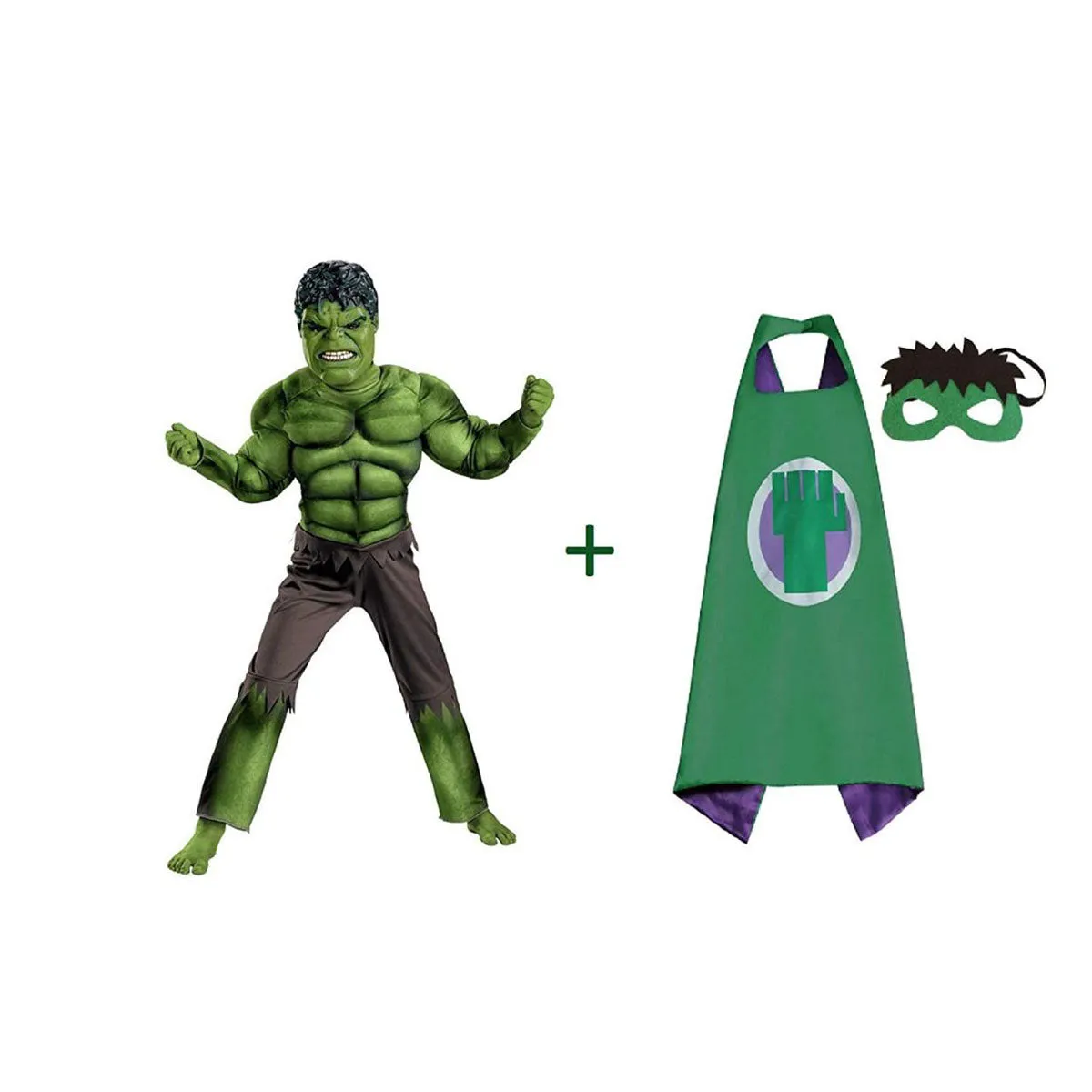 Hulk Costume   Plastic Mask   Cape