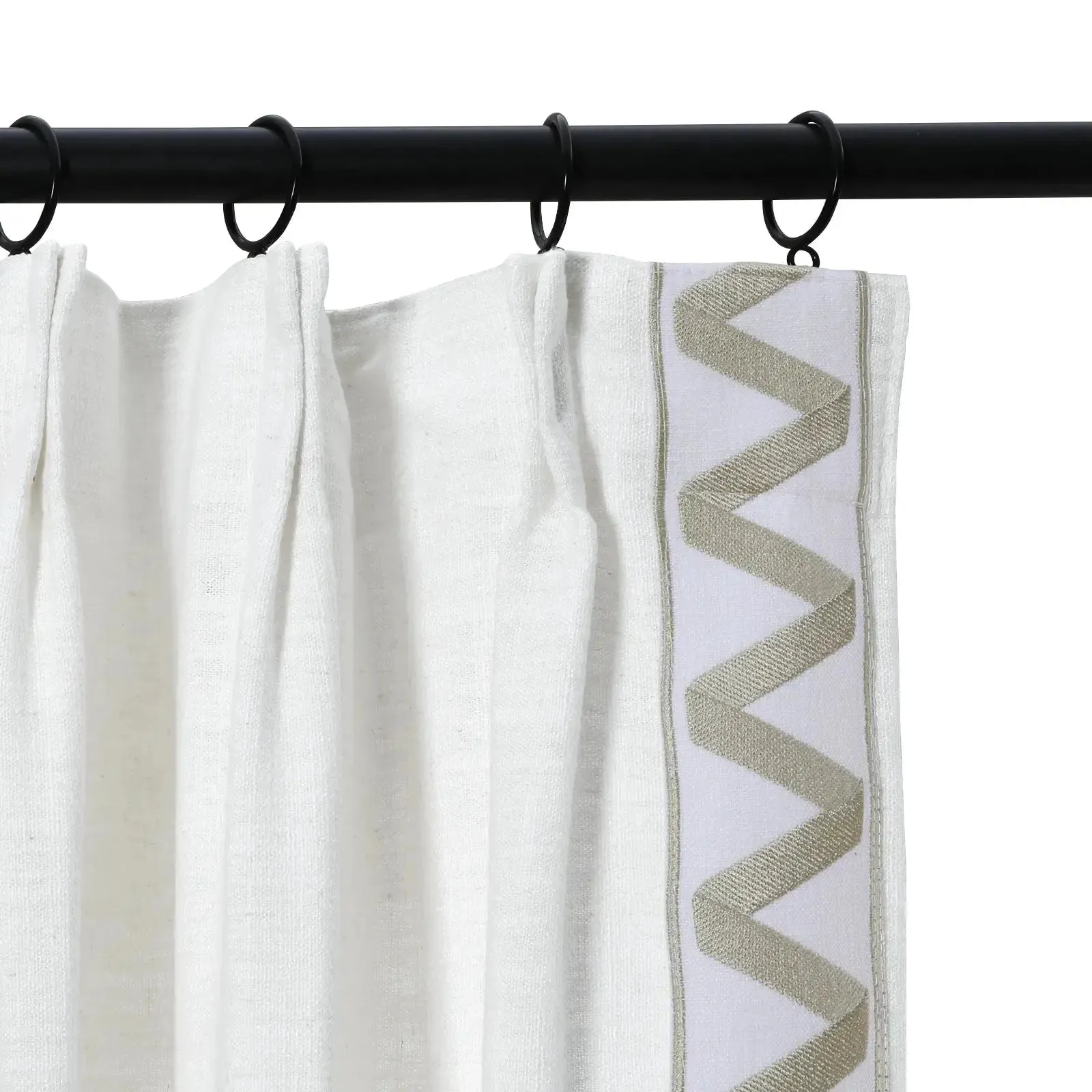 Isabella Cotton Curtains with Border Trim (Sold per Pair)