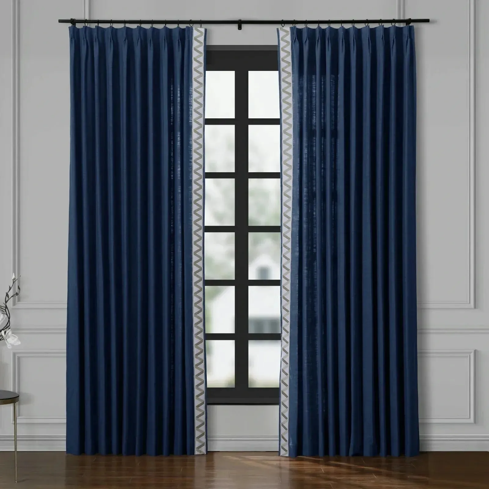 Isabella Cotton Curtains with Border Trim (Sold per Pair)