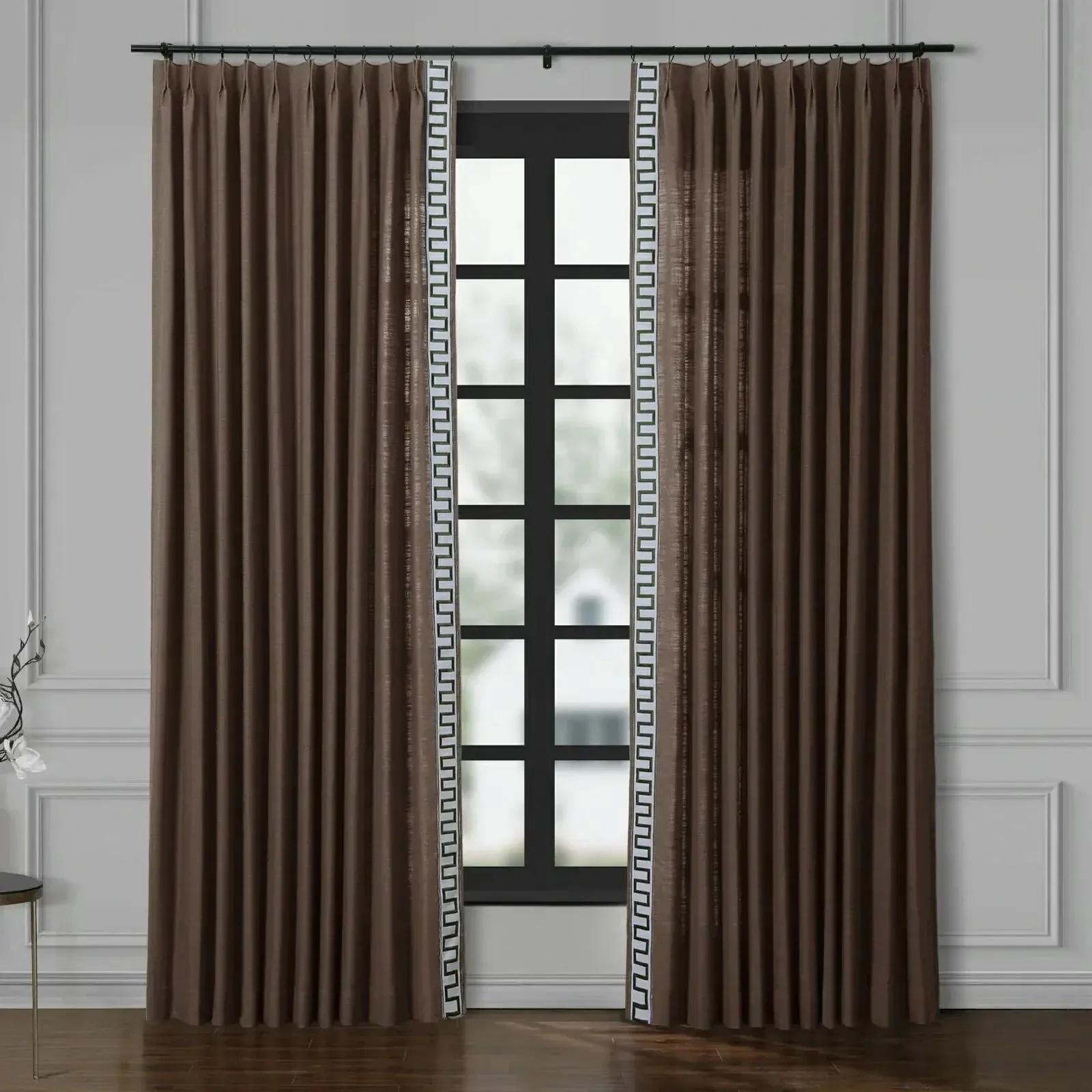 Isabella Cotton Curtains with Border Trim (Sold per Pair)