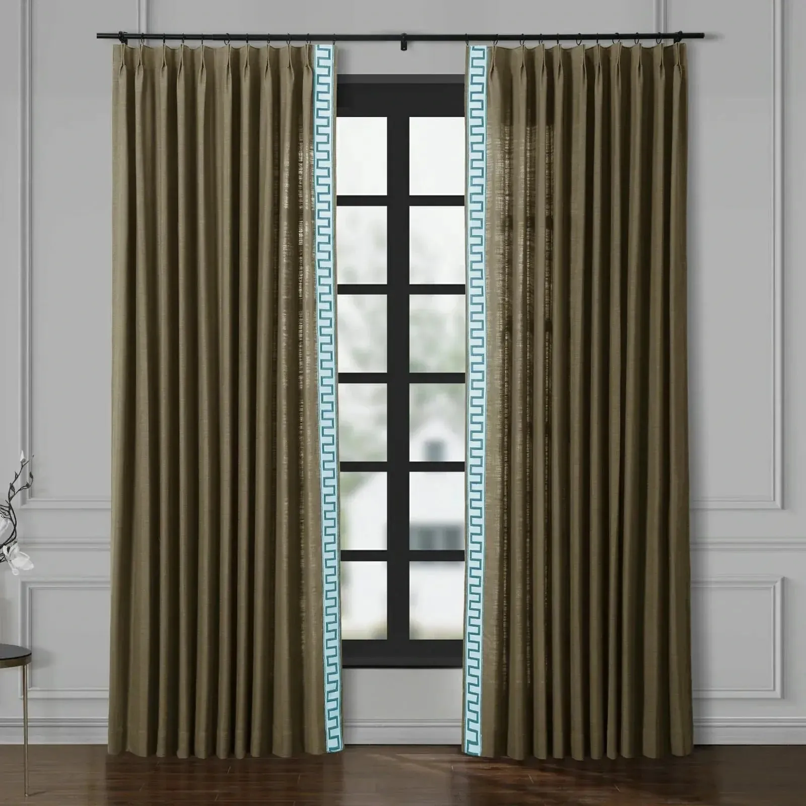 Isabella Cotton Curtains with Border Trim (Sold per Pair)