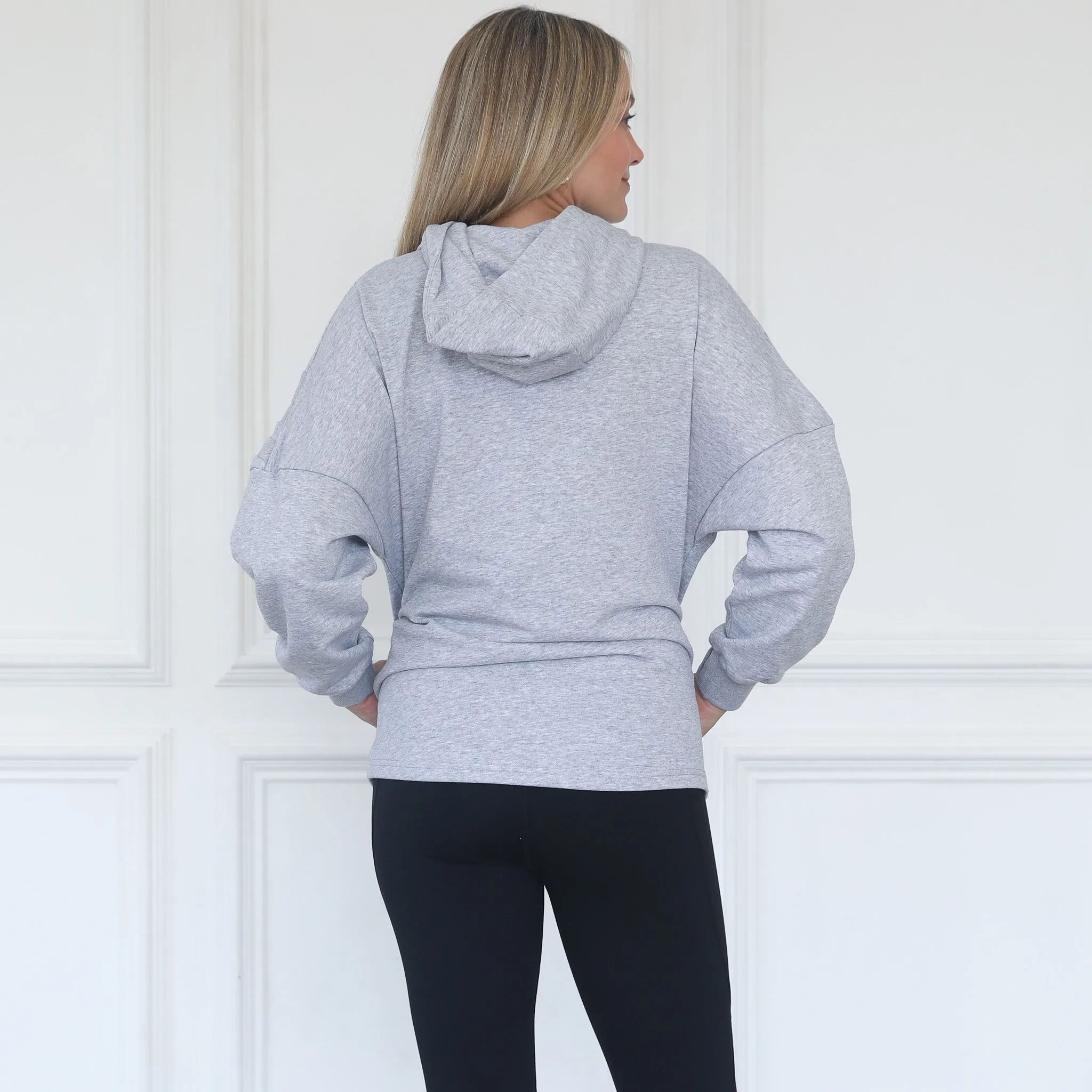 Isabella The Organic Oversized Nursing & Pregnancy Hoodie (Heather Grey)