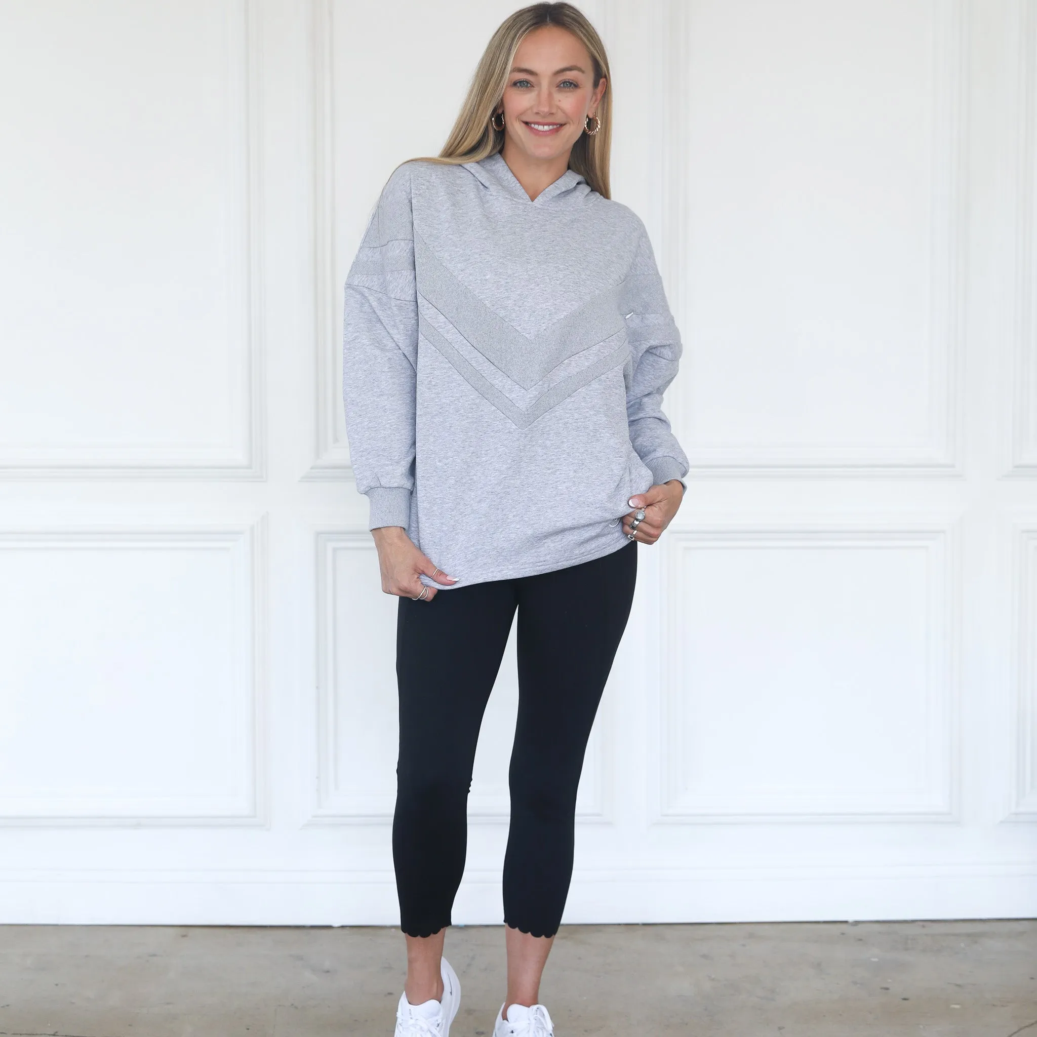 Isabella The Organic Oversized Nursing & Pregnancy Hoodie (Heather Grey)