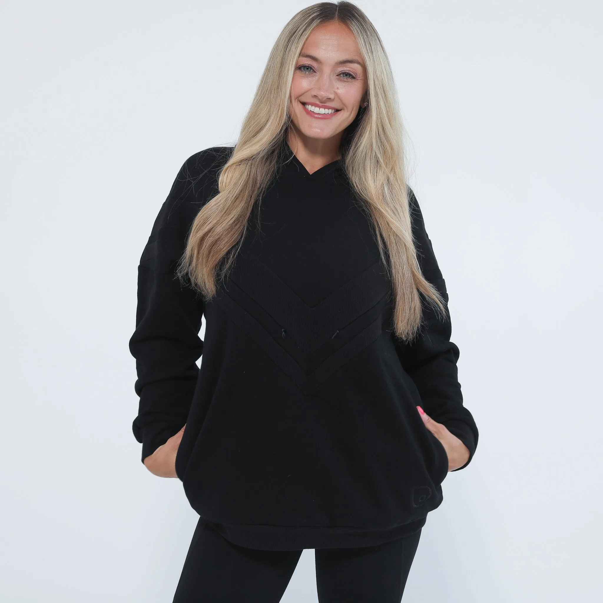 Isabella The Organic Oversized Nursing & Pregnancy Hoodie (Noir)