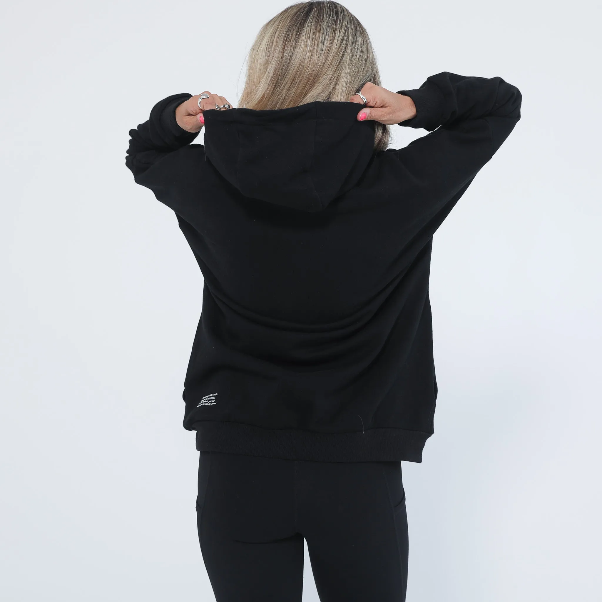 Isabella The Organic Oversized Nursing & Pregnancy Hoodie (Noir)