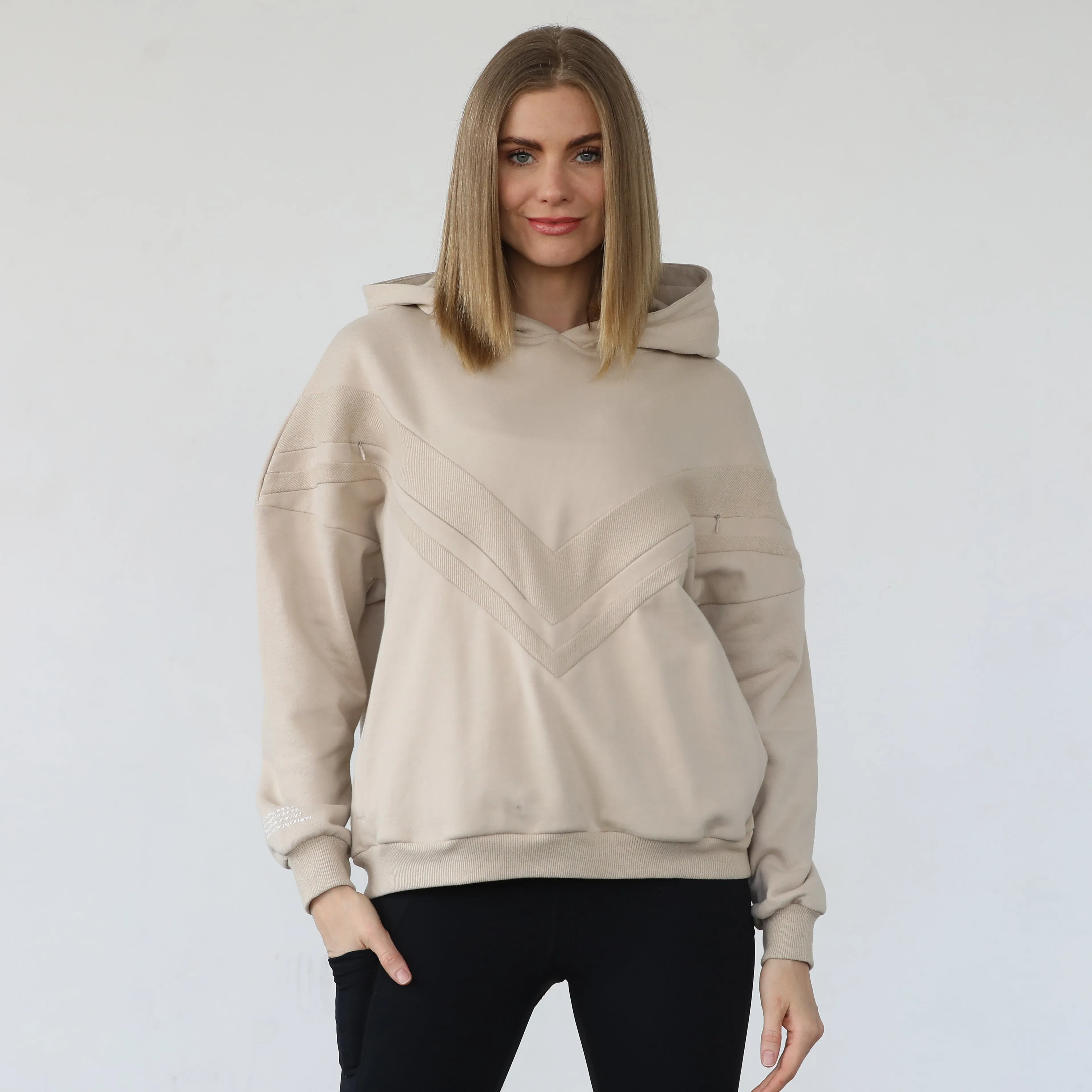 Isabella The Organic Oversized Nursing & Pregnancy Hoodie (Sand)