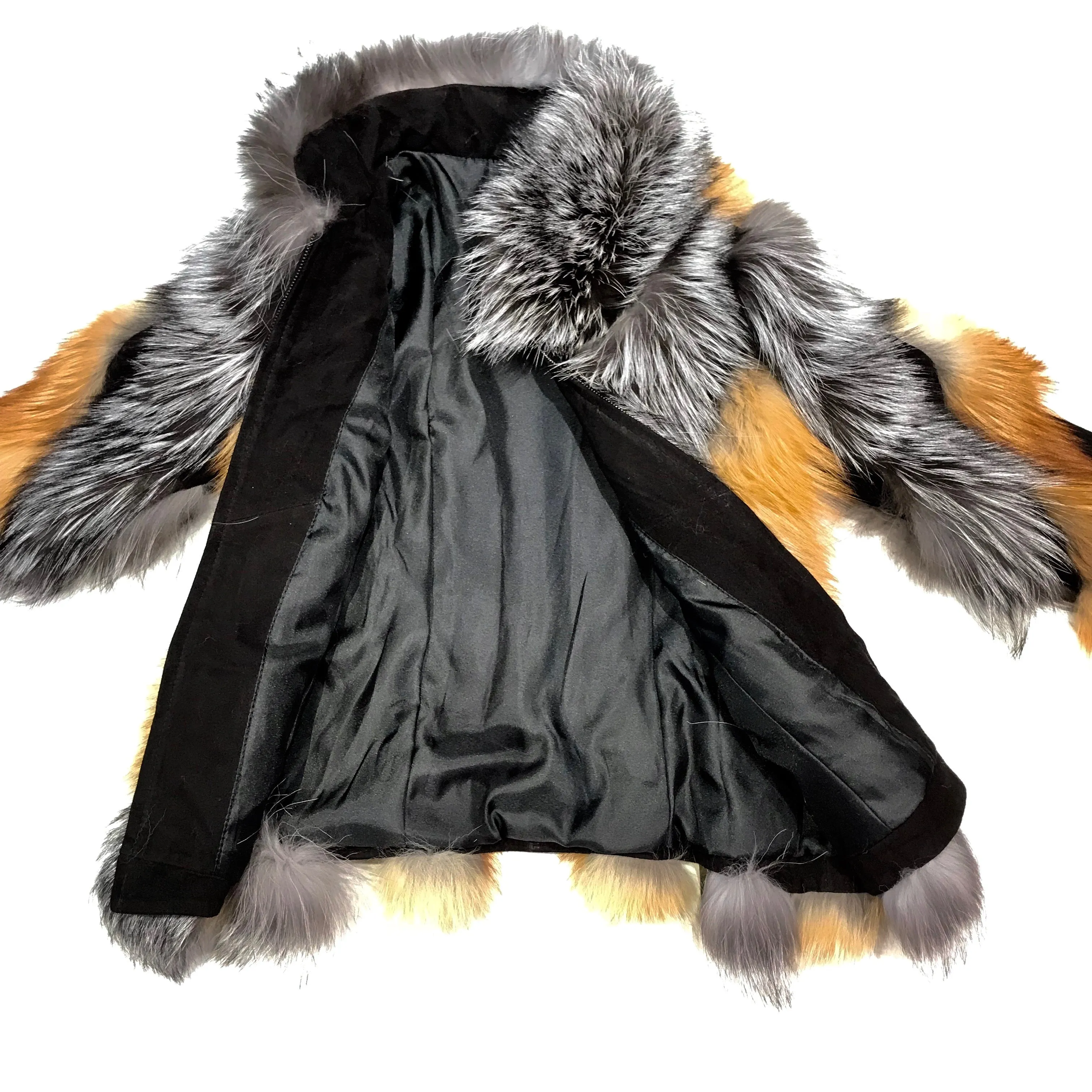 Kashani Ladies Two Tone Fox Fur Coat