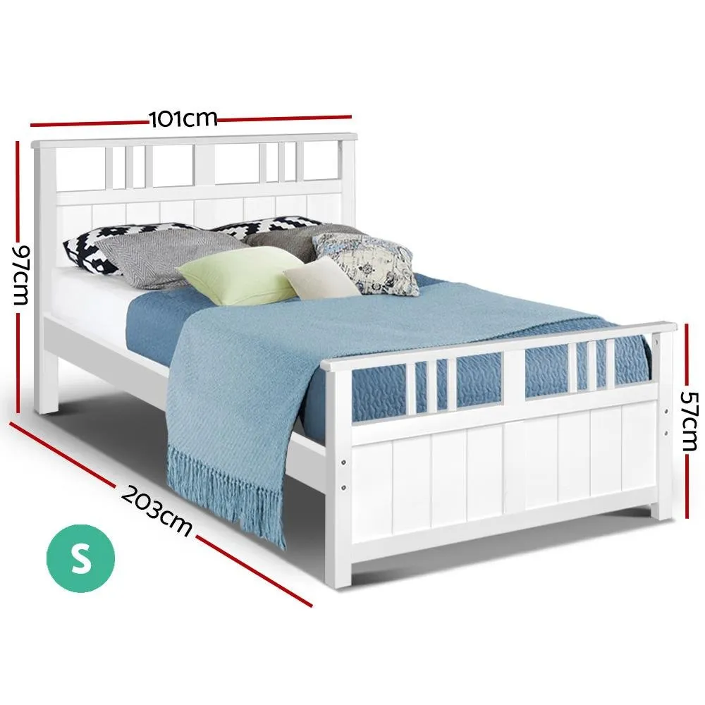 Kids Eva Timber Single Bed Base White