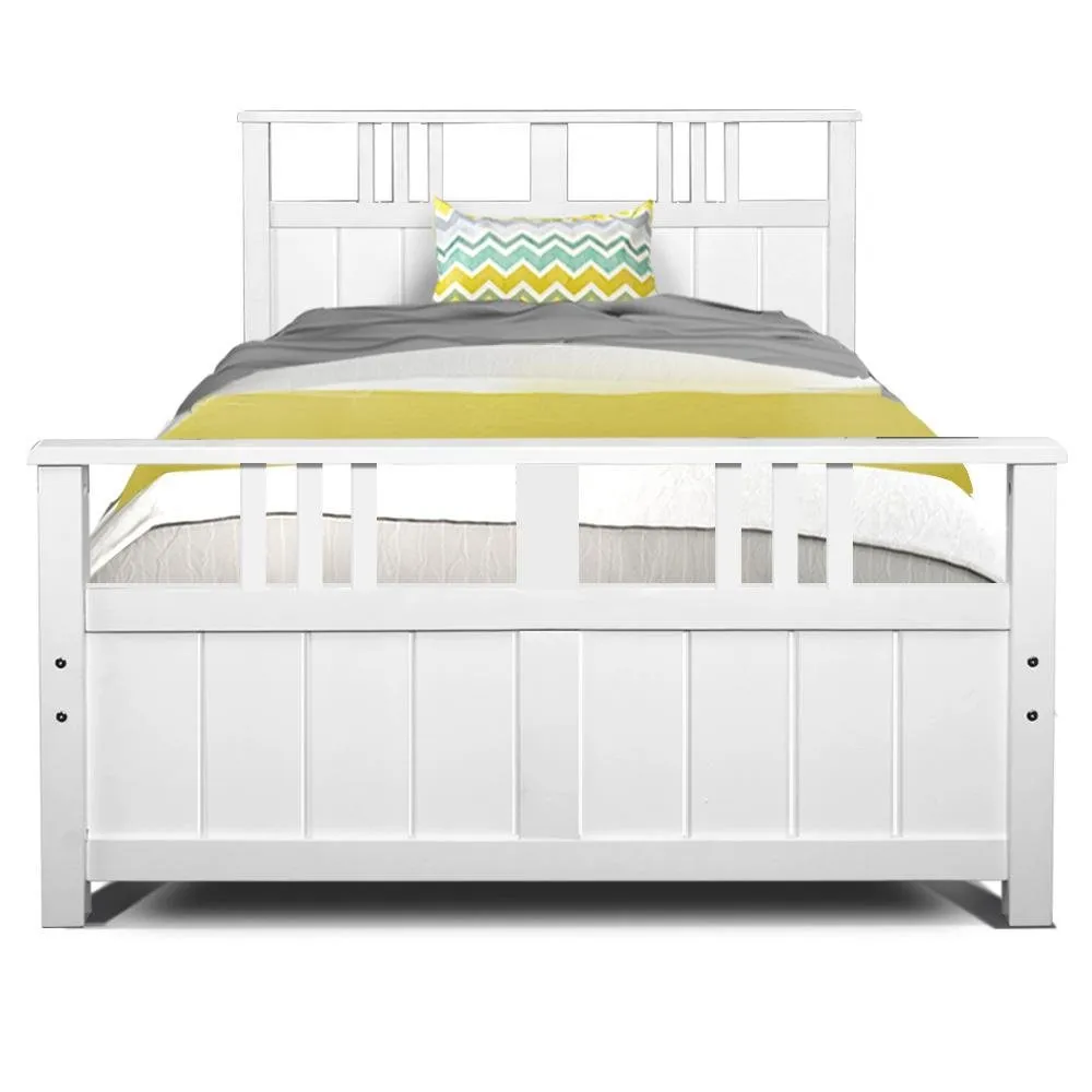 Kids Eva Timber Single Bed Base White