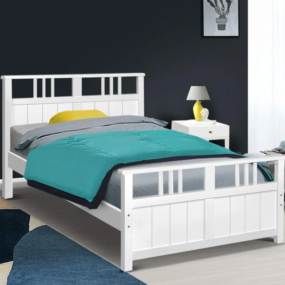 Kids Eva Timber Single Bed Base White