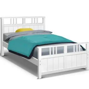 Kids Eva Timber Single Bed Base White