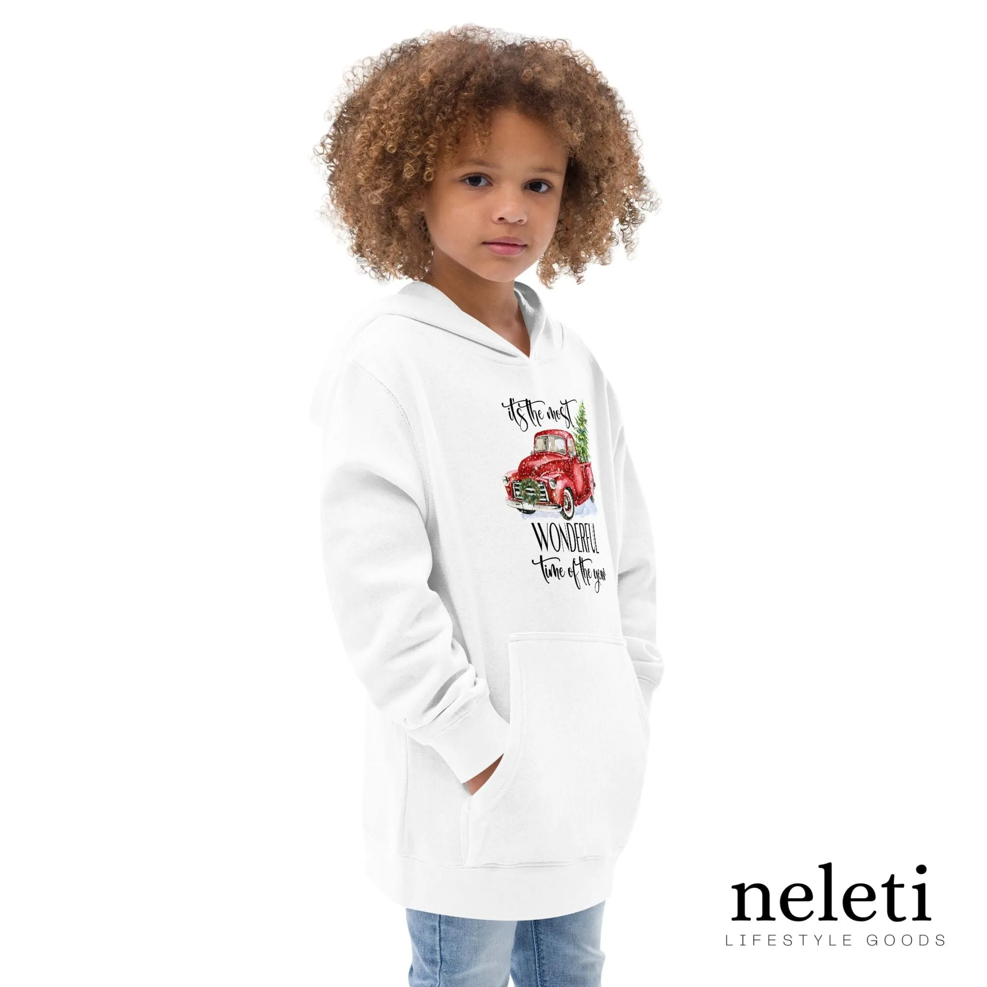 Kids Hoodies with Christmas Truck Print - Exclusive at Neleti.com